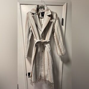 7 For All Mankind Plaid Coat with Belt NWT